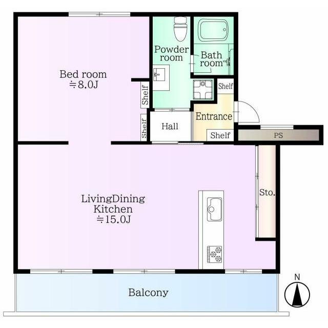 東高森団地18号棟 502号室 間取り
