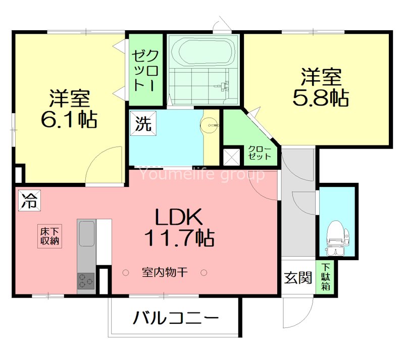 OLIVE ARBRE 30 101号室 間取り