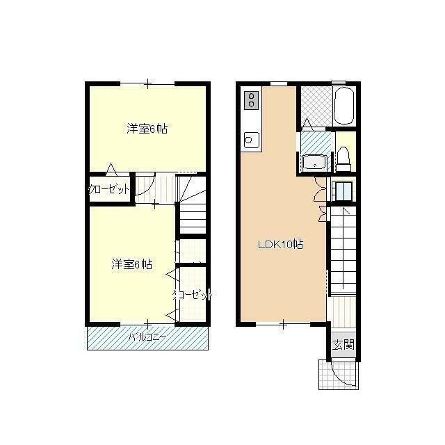 小塚テラス第５ B号室 間取り