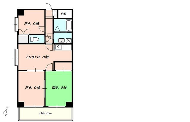 グランフォルム愛甲石田 501号室 間取り