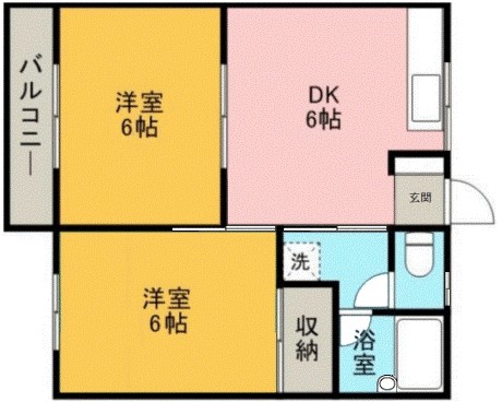 コーポ金子 201号室 間取り