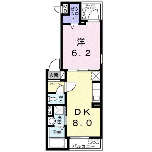 ホワイト　ウェル湘南Ⅱ 201号室 間取り