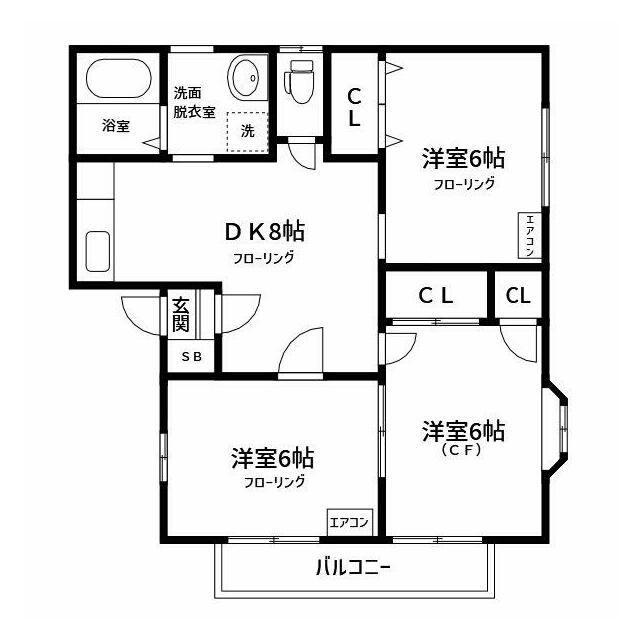 グリーンベル 202号室 間取り