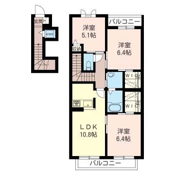 ヴェール天神 202号室 間取り