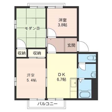 ハイツチェリーブラッサム A 201号室 間取り
