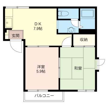 コーポひまわり A 202号室 間取り