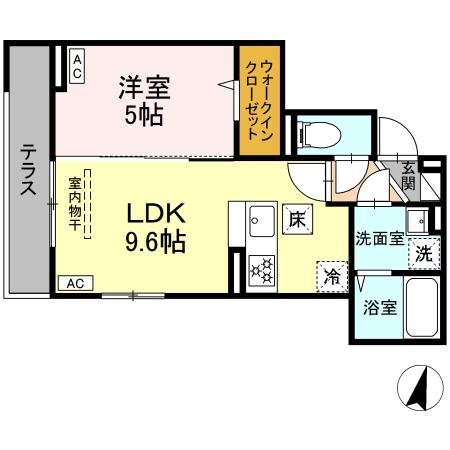 D-paina港南 102号室 間取り