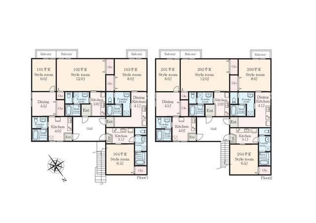 Luana東海岸 104号室 間取り