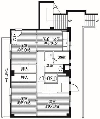 ビレッジハウス亀井野3号棟 304号室 間取り