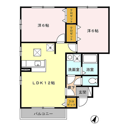 ボナール 101号室 間取り