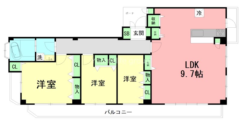 C.cuule(セキュール) 303号室 間取り