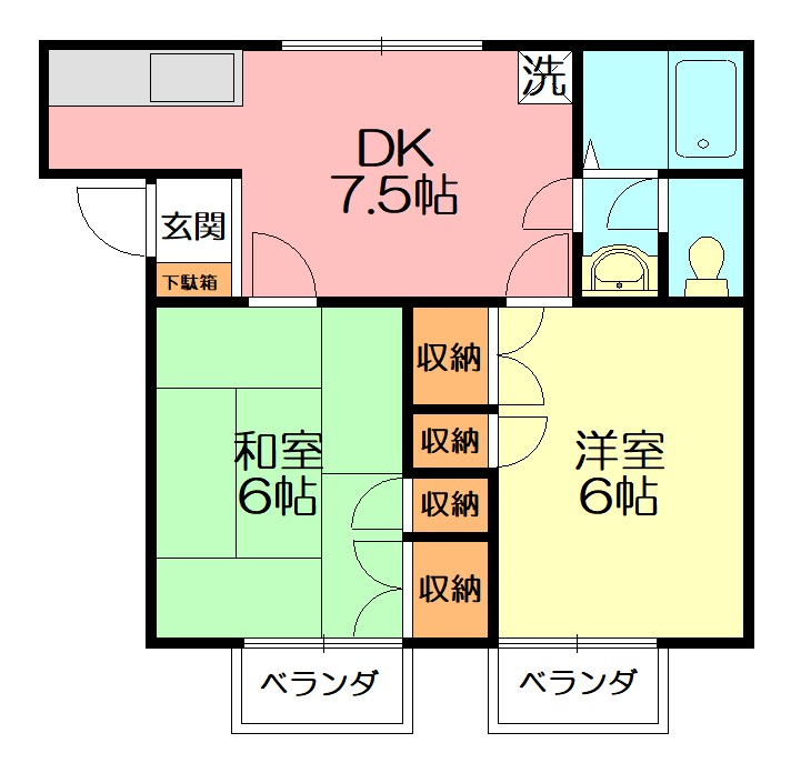 パレス小沢Ⅲ 203号室 間取り
