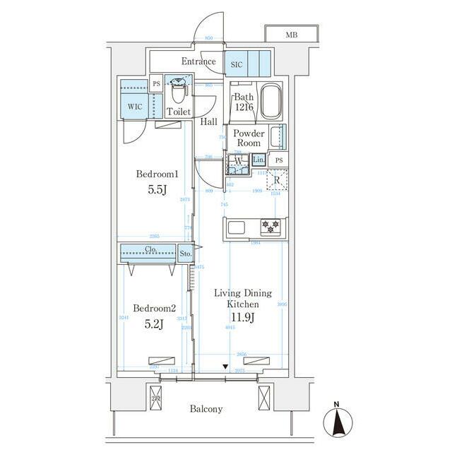 ハビテ本厚木 802号室 間取り