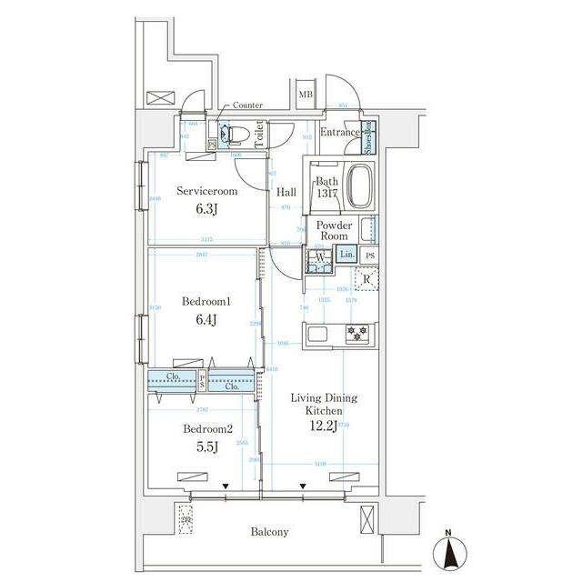 ハビテ本厚木 703号室 間取り