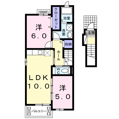 グリシーヌフィオーレ 204号室 間取り
