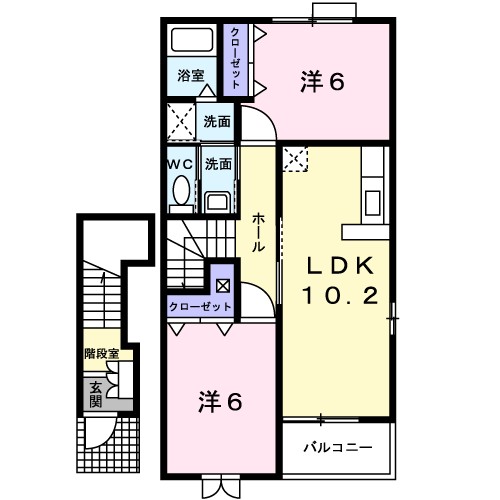 ウイング ソレイユⅡ 204号室 間取り
