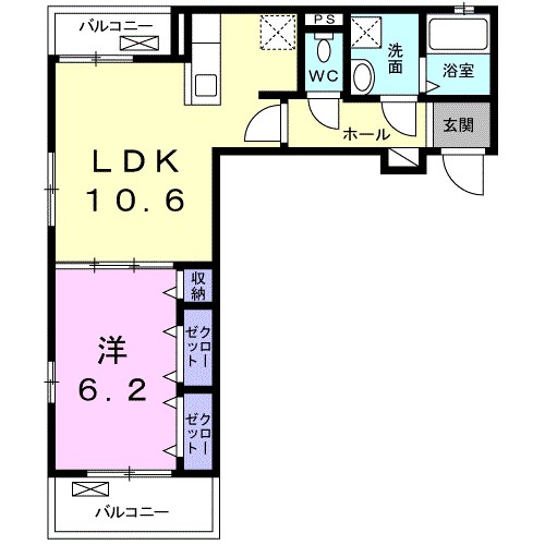 グラシア 202号室 間取り