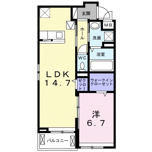 ワレア　ハレ 104号室 間取り