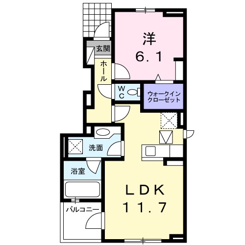 ロイヤルモアC 101号室 間取り