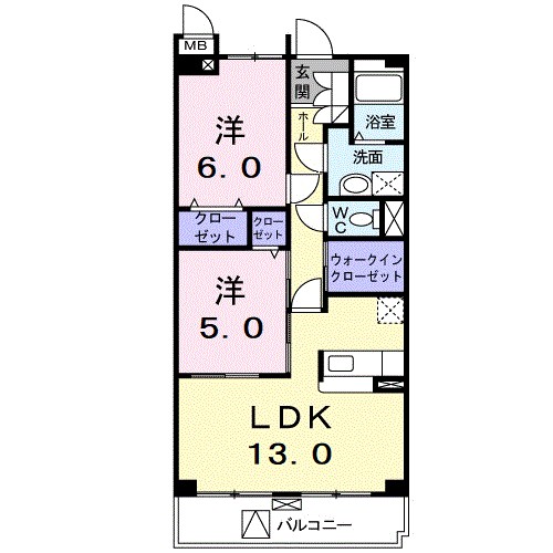 パラッツオ 102号室 間取り