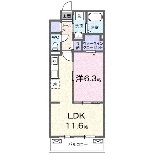グレース ローズ 203号室 間取り