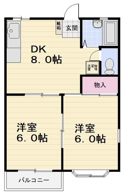 シャトル金子 203号室 間取り