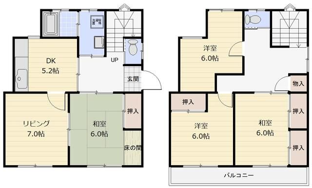 ハウスなずな A号室 間取り