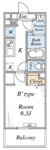 リブリ・agington 308号室 間取り