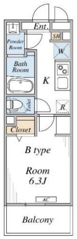 リブリ・agington 305号室 間取り