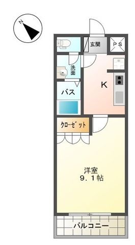 エスポアール 0207号室 間取り