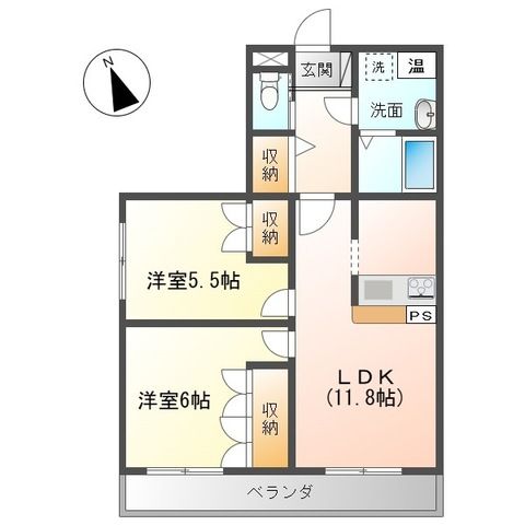 アバンテS 203号室 間取り