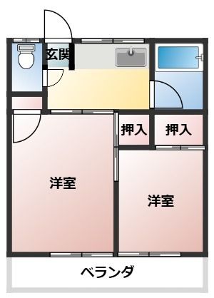 村上コーポ 202号室 間取り