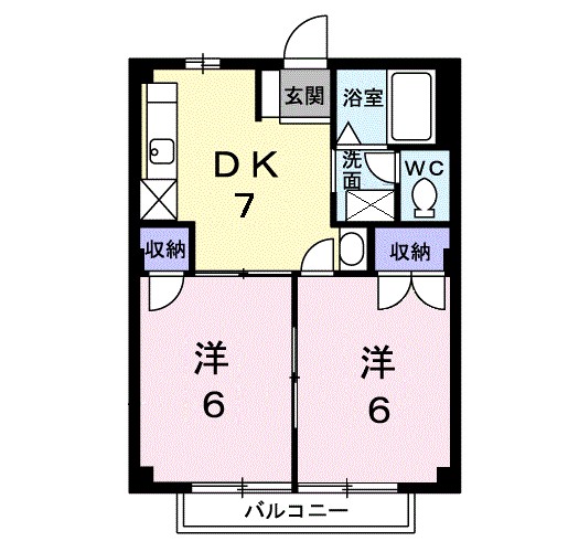サンハイツ渡辺Ｃ 102号室 間取り