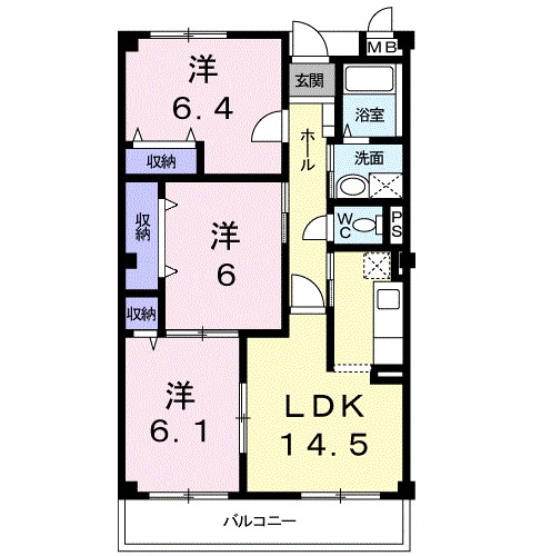 ブィオラヒルズ 102号室 間取り
