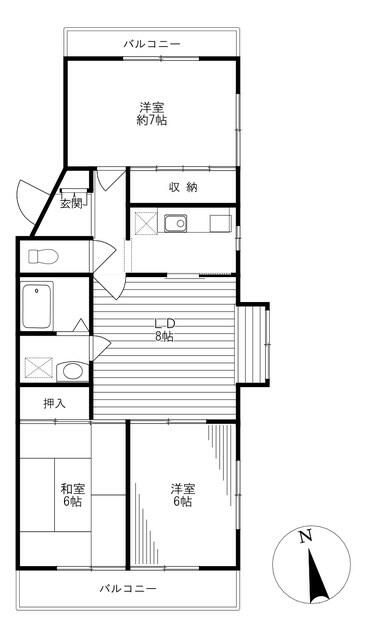 鵠沼ハウス 201号室 間取り