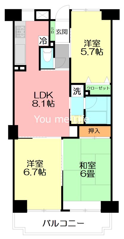 戸塚グリーンヒル　Ｃ棟 704号室 間取り