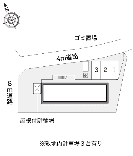 レオパレスパルティール 駐車場