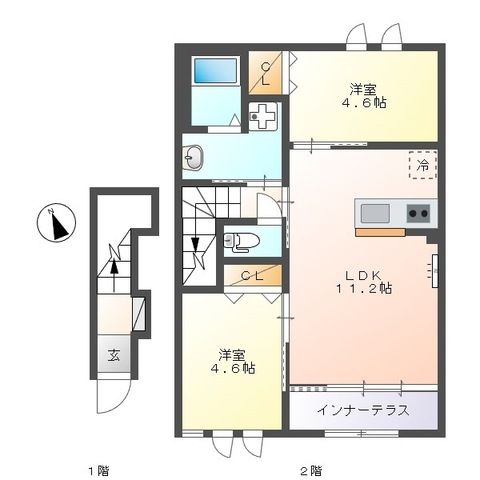 シリウス港南台 201号室 間取り