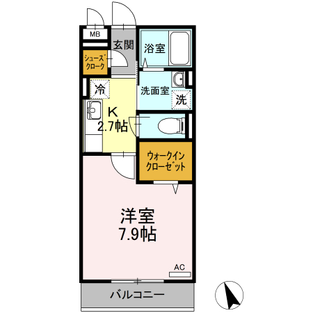 BLESS辻堂 204号室 間取り