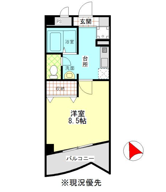 グランドワン 306号室 間取り