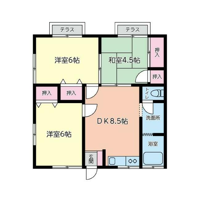 カワイハイツ 101号室 間取り
