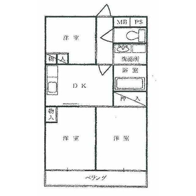 サンハイツ河原　ＮＯ．５ 204号室 間取り