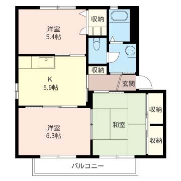 サニーテラス・ミヤ　Ⅱ 202号室 間取り