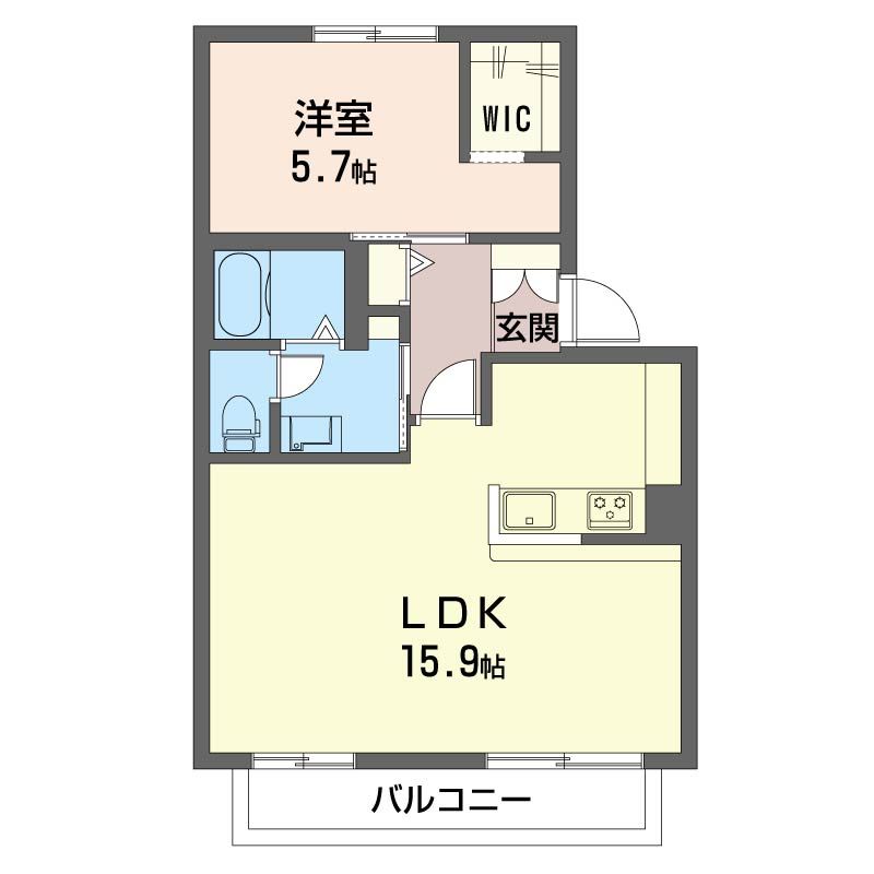 ヒルサイド善行Ⅰ 202号室 間取り