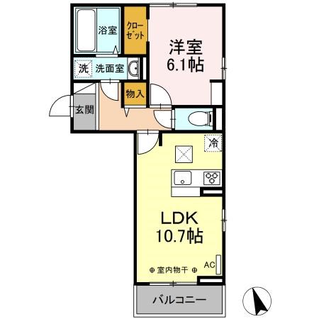 ウェルデンス戸塚　A 301号室 間取り