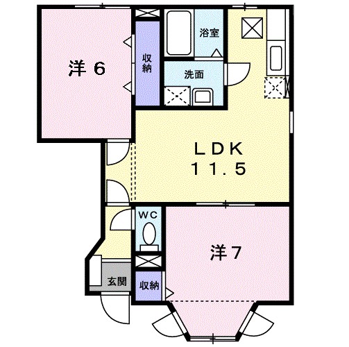 ファインスタ－ハイムＢ 102号室 間取り