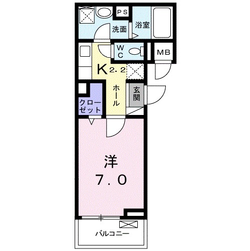 エクセル寿 204号室 間取り