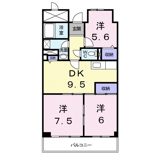 エステートピア小田原 302号室 間取り