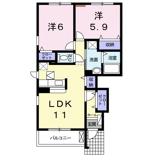 メゾン・ド・オーブI・Ⅱ 101号室 間取り