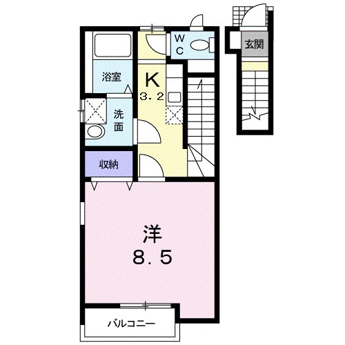 ベル・フラン 204号室 間取り